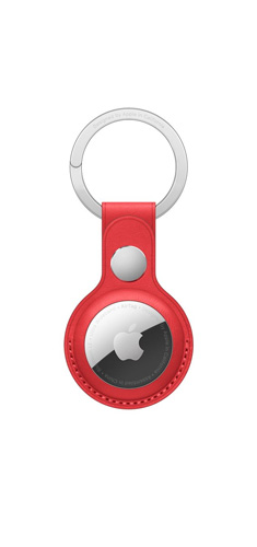 Apple AirTag Leather Key Ring (Red)